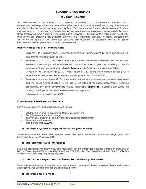 Electronic Procurement Notes