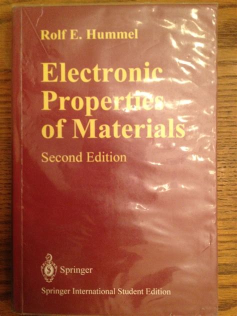 Electronic Properties Of Materials Rolf E Hummel Solution