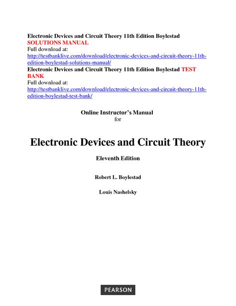 Read Electronic Devices Circuit Theory 11Th Edition Solution Manual 