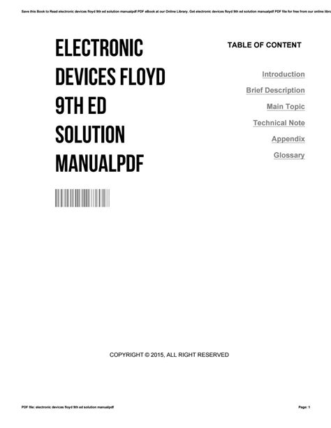 Read Online Electronic Devices Floyd Solution Manual 9Th 