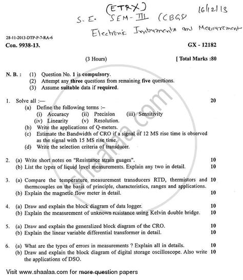 Full Download Electronic Instruments And Measurements Sample Question Paper 
