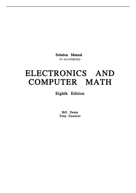 Electronics And Computer Math 8th Edition