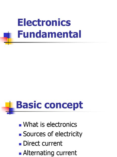 Electronics Basics Fundamentals Of Electricity Dummies