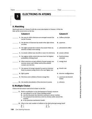 Electrons In Atoms Chapter Test B