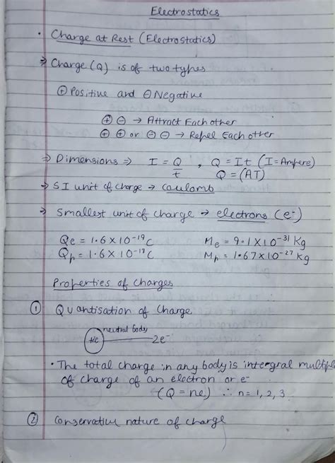 Electrostatic Notes Class 12 Pdf