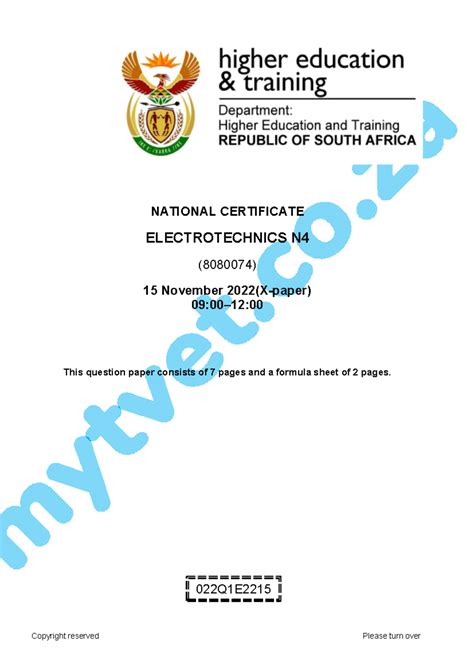 Electrotechnics N4 Previous Question Papers 2013