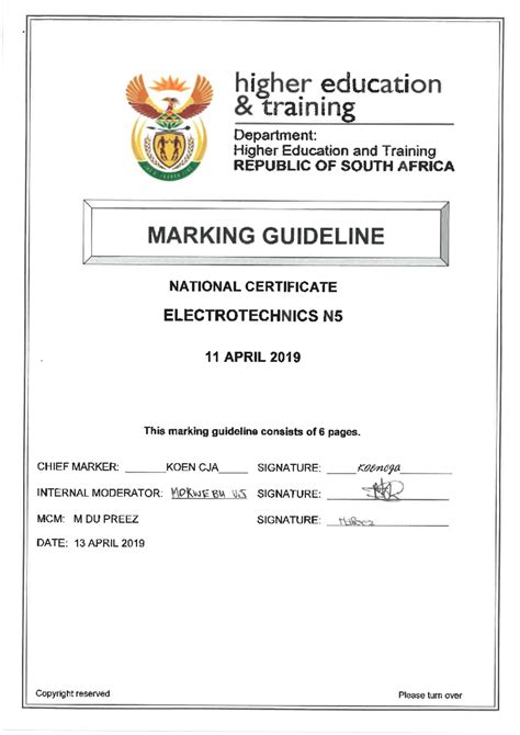 Download Electrotechnics N5 Memorandum Paper 