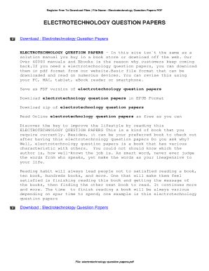 Read Electrotechnology Question Paper 26 March 2014 