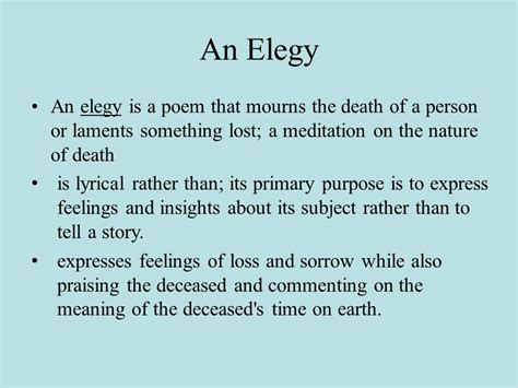 Elegy Meaning