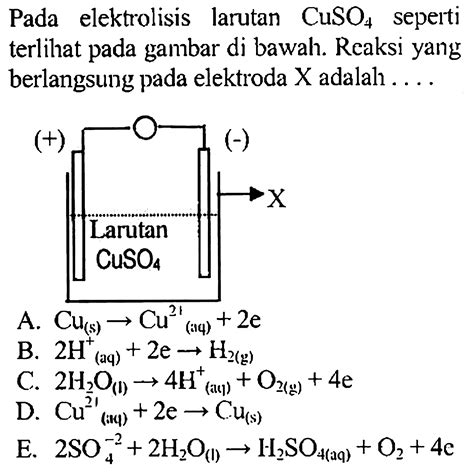 elektrolisis larutan cuso4 dengan elektroda cu