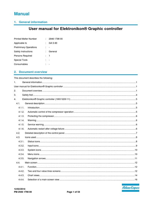 Elektronikon Graphic Controller Manual