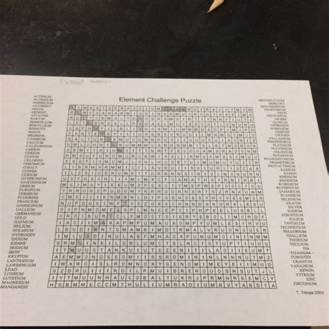 Element Challenge Puzzle Answer T Trimpe