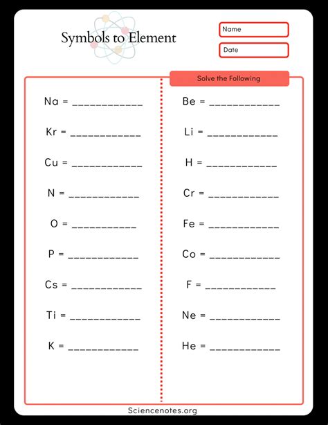 Element Names And Symbols Worksheets Symbolism Practice Worksheet - Symbolism Practice Worksheet