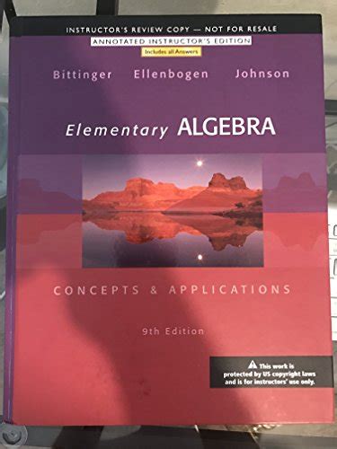 Elementary Algebra 9th Edition Bittinger