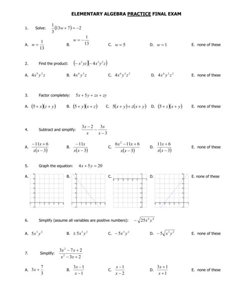Elementary Algebra Problems And Solutions