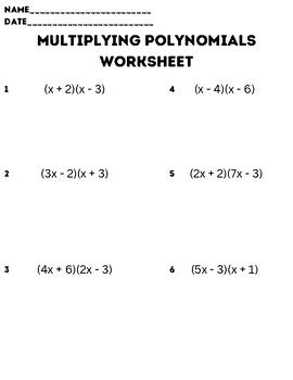 Elementary Algebra Skill Multiplying Polynomials Answers Key