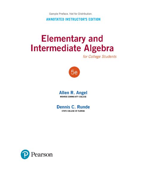 Elementary And Intermediate Algebra Student Solutions Manual