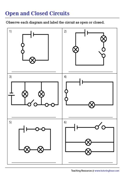 Elementary Circuits Worksheet Open And Closed Circuits Worksheet - Open And Closed Circuits Worksheet