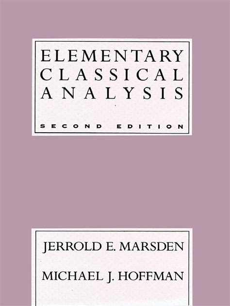 Elementary Classical Analysis Solutions Marsden Hoffman