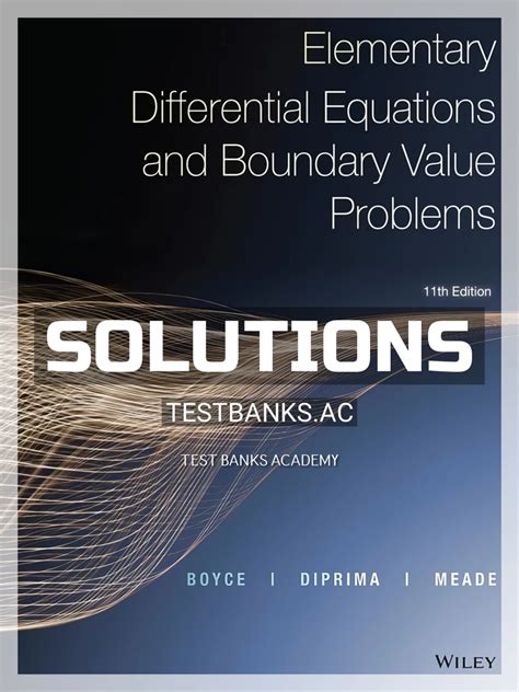 Elementary Differential Equations Solutions