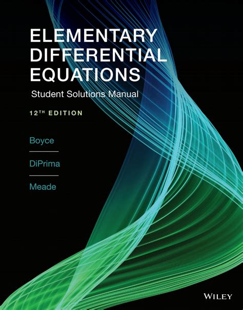 Elementary Differential Equations Student Solutions Manual