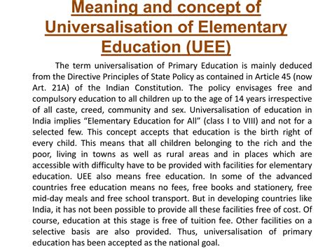 Elementary Education Meaning