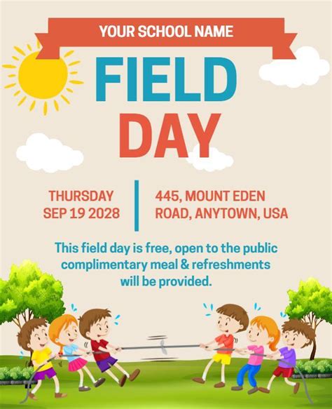 elementary field day flyer template