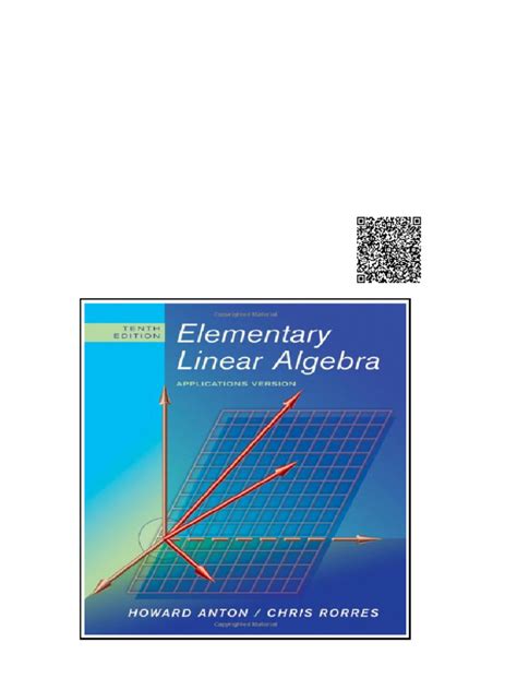 Elementary Linear Algebra Anton 10th Edition International