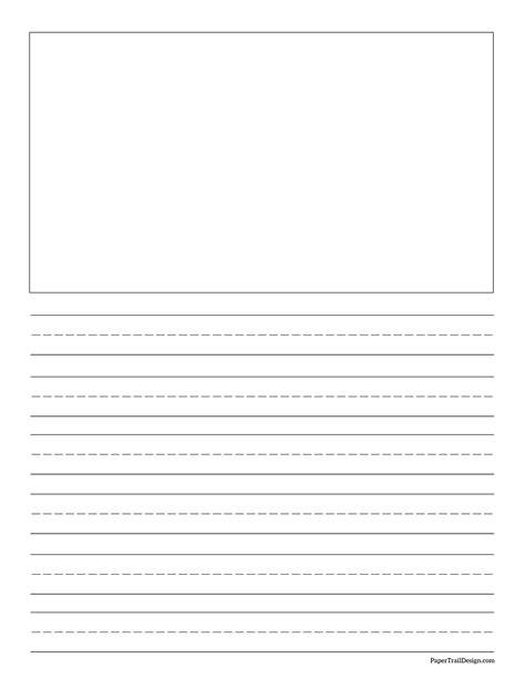 Elementary Lined Paper With Picture Box Archives Lined Printable Lined Writing Paper Elementary - Printable Lined Writing Paper Elementary