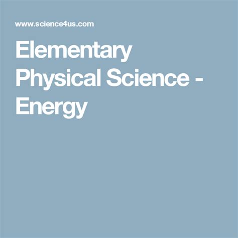 Elementary Physical Science Energy Science4us 5th Grade Science Energy - 5th Grade Science Energy