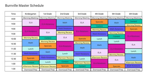 Elementary School Master Schedule Builder