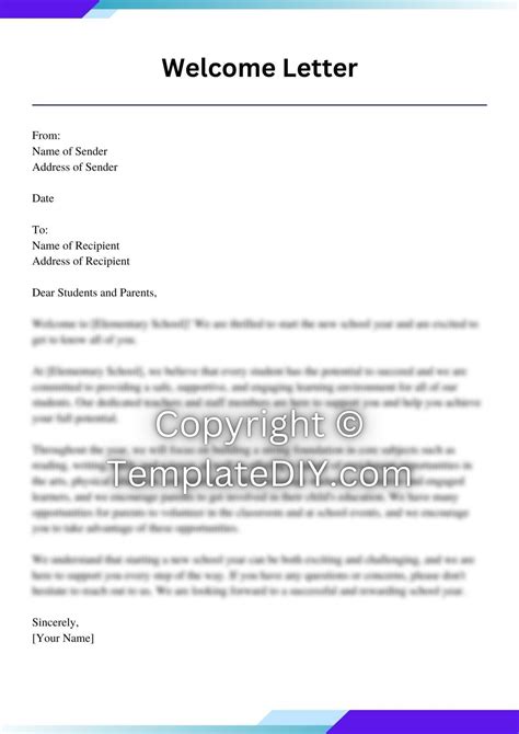 elementary school welcome letter 2013 2014
