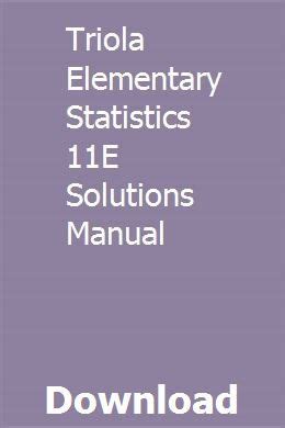 elementary statistics 11e solutions manual