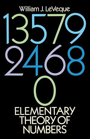 Elementary Theory Of Numbers William J Leveque