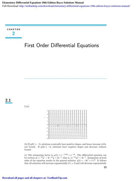 Download Elementary Differential Equations 10Th Edition Solutions 