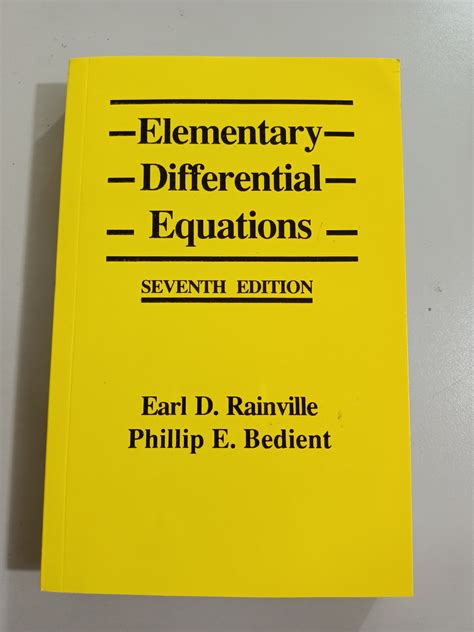 Read Online Elementary Differential Equations Rainville Solution Manual 