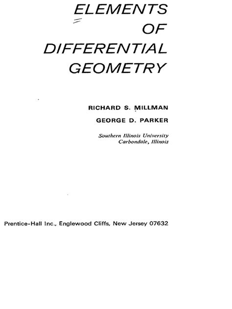 Read Elementary Differential Geometry Parker Millman Solution 