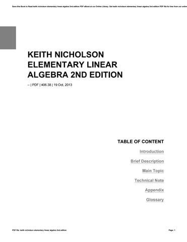 Full Download Elementary Linear Algebra 2Nd Edition Nicholson 