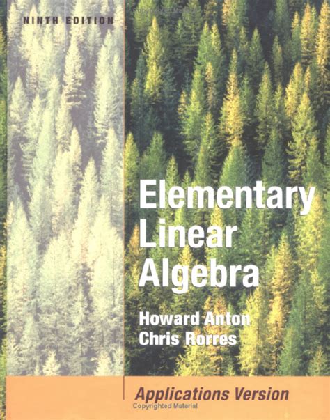 Download Elementary Linear Algebra By Howard Anton 9Th Edition 