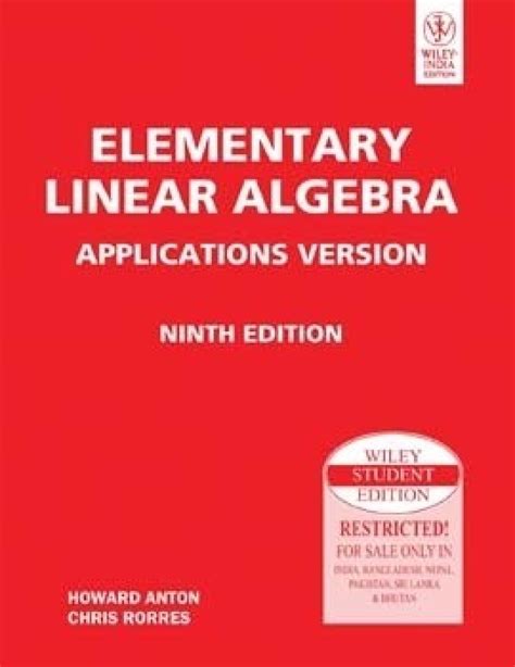 Download Elementary Linear Algebra By Howard Anton 9Th Edition Solution Manual 