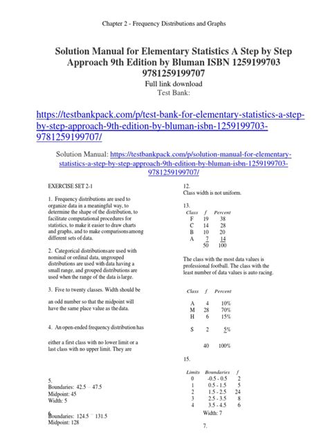 Read Elementary Statistics 9Th Edition Bluman Solution Manual 