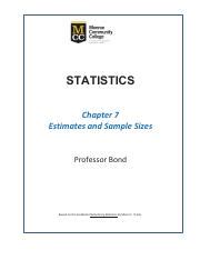 Download Elementary Statistics Chapter 7 