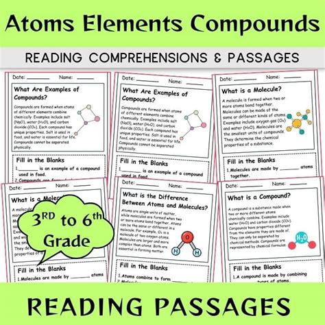 elements and compounds comprehension