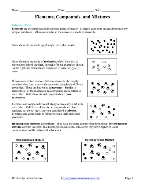 Elements Compounds And Mixtures 1 Worksheet Answers Compounds And Elements Worksheet - Compounds And Elements Worksheet
