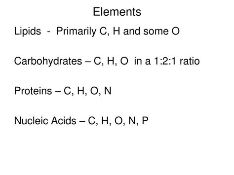 Elements In Lipids