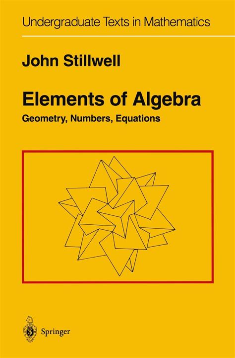 Elements Of A Algebra Stillwell