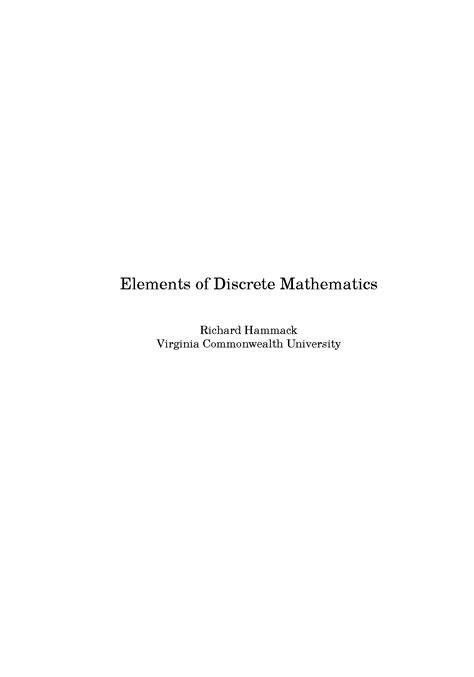 Elements Of Discrete Mathematics Solutions