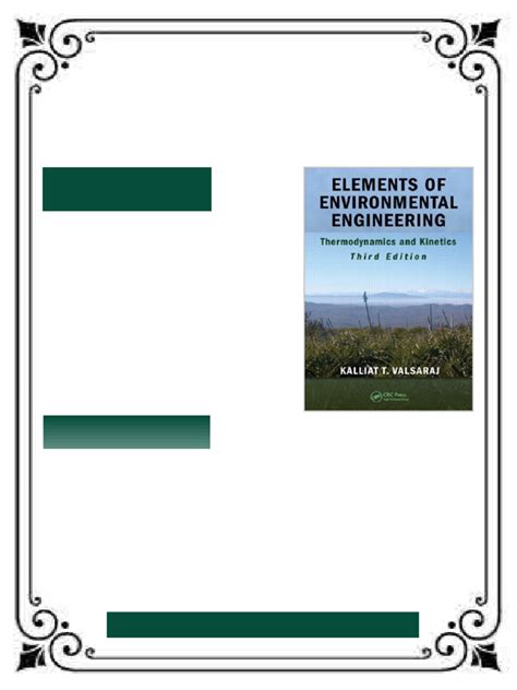 Elements Of Environmental Engineering Thermodynamics And Kinetics Second Edition