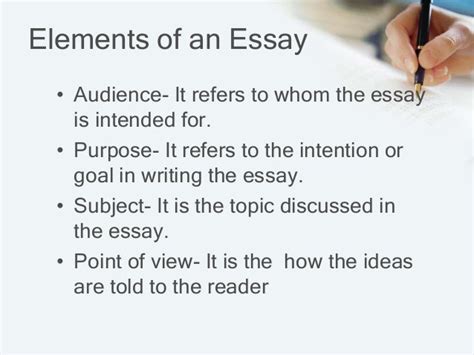 elements of essay slideshare