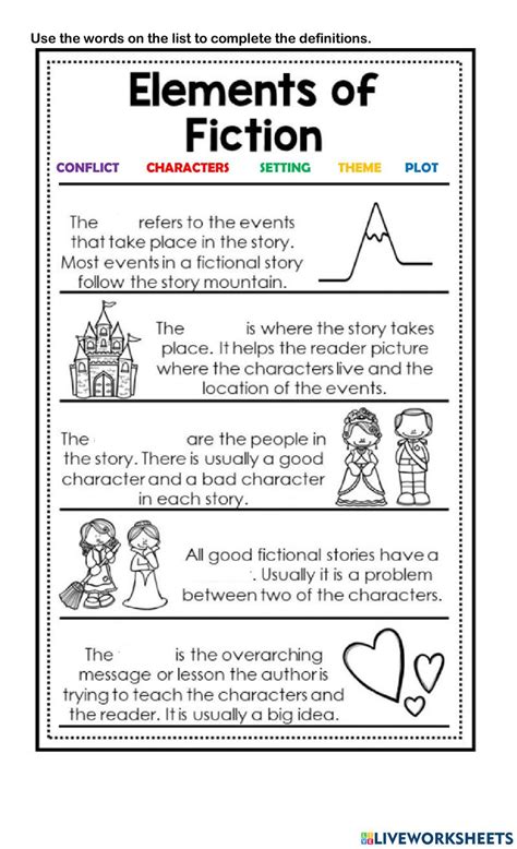 Elements Of Fiction Worksheet